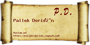 Pallek Dorián névjegykártya